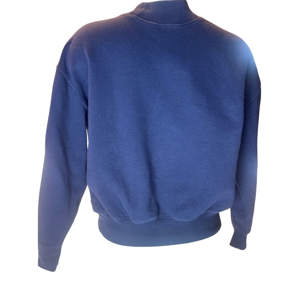 Polo Ralph Lauren Navy Blue Mock Neck Pony Logo Sweatshirt L 12-14 Varsity - Picture 4 of 8